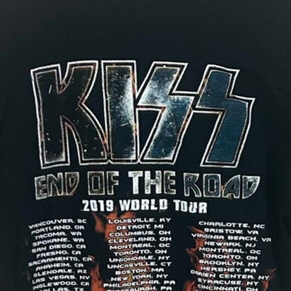 KISS 2019 World Tour Black Band Tee size M - Picture 6 of 9